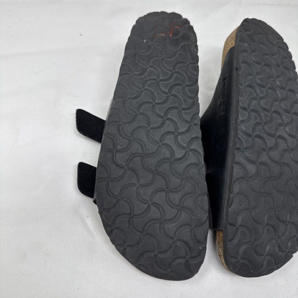 Birkenstock Arizona Black 2-Strap Silver Buckles Sandals EU 39 US L8.5 - Picture 8 of 8